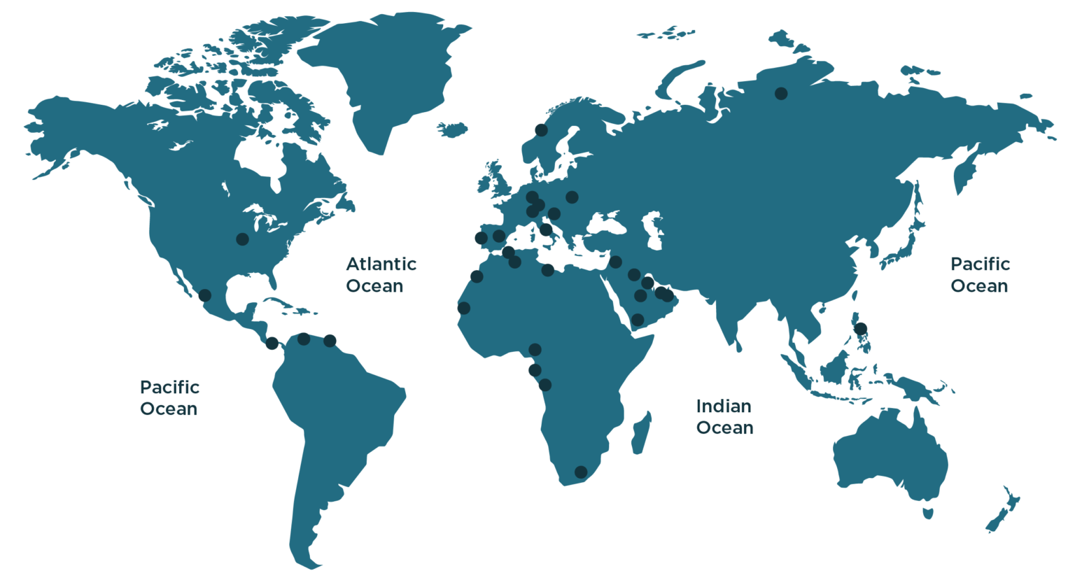 Mapa mundi clientes Acastimar página empresa